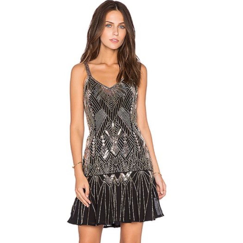 REVOLVE x Parker Black Beaded Mini Dress